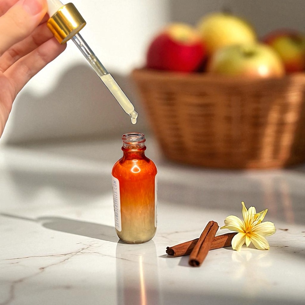 Hand Crafted “Vanilla Apple Cinnamon” Scented Body Oil by Sky & Seashells - Picture 2 of 6